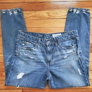 Ag The Beau Slouchy Skinny Distressed Destroyed Ripped Jeans 100% Cotton Sz 29R